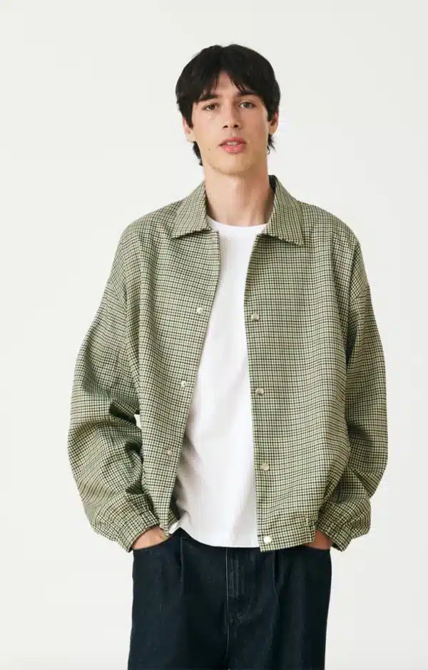 Checkered bomber jacket yellow green Lemonate Ray Menstore