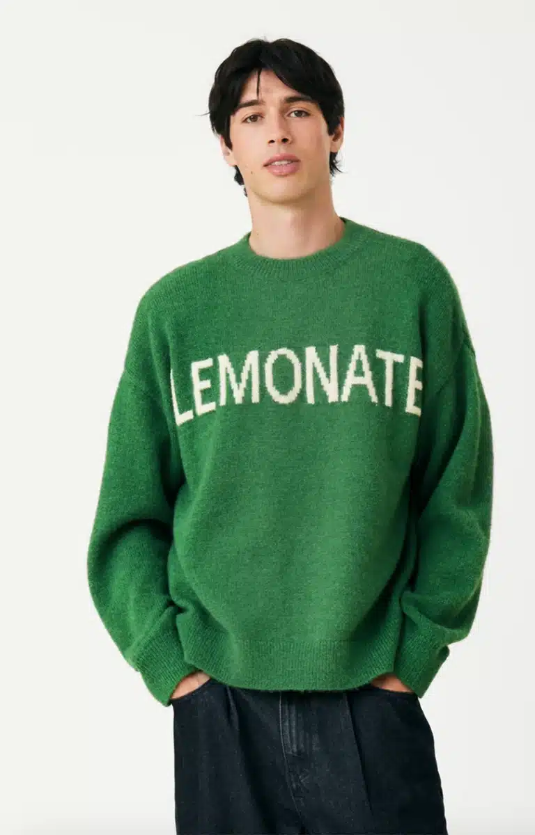 Lemonate Knitted Sweater Green Ray Menstore