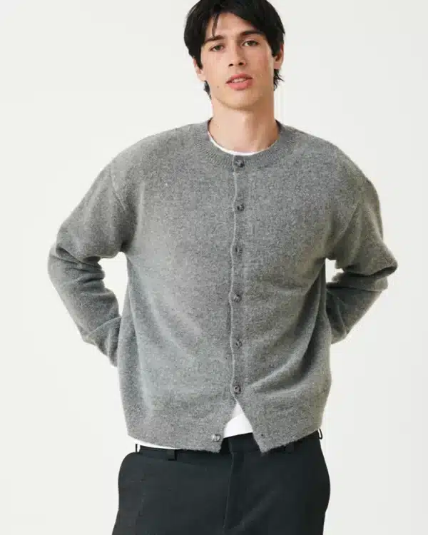 Buttoned Knitted Sweater Grey Lemonate Ray Menstore