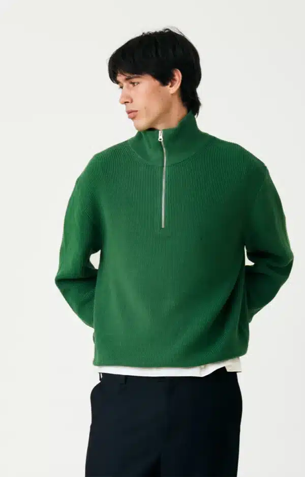 Lemonate Knitted Zip Sweater Green Ray Menstore